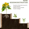 Outsunny Hochbeet 3-stufige Gartenbeet Pflanzenbeet Kräuterbeet Blumentreppe für Balkon Garten Natur Tannenholz 120 x 120 x 56 cm - Thumbnail 4