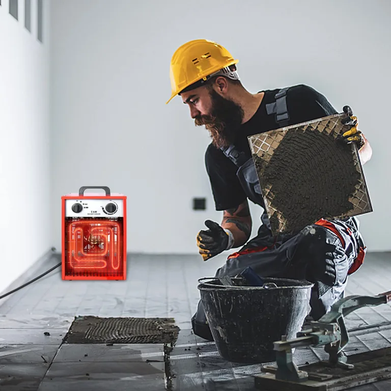 XMTECH Heizlüfter Elektroheizung 5kW 400V - Bauheizer Elektroheizer Heizstrahler Heizgeraet Heizgebläse, 3 Heizstufen mit Netzkabel – Bild 8