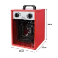 XMTECH Heizlüfter Elektroheizung 5kW 400V - Bauheizer Elektroheizer Heizstrahler Heizgeraet Heizgebläse, 3 Heizstufen mit Netzkabel - Thumbnail 2