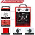 XMTECH Heizlüfter Elektroheizung 5kW 400V - Bauheizer Elektroheizer Heizstrahler Heizgeraet Heizgebläse, 3 Heizstufen mit Netzkabel - Thumbnail 3