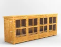 Powersheds Pultdach Holz-Gewächshaus mit Sicherheitsfunktionen, PVC-Fensterbänke, Tür & Fenster anpassbar, aus 12 mm extra dickem Qualitätsholz & gehärtetem Glas - Thumbnail 3