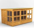 Powersheds Pultdach Holz-Gewächshaus mit Sicherheitsfunktionen, PVC-Fensterbänke, Tür & Fenster anpassbar, aus 12 mm extra dickem Qualitätsholz & gehärtetem Glas - Thumbnail 1
