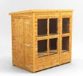 Powersheds Pultdach Holz-Gewächshaus mit Sicherheitsfunktionen, PVC-Fensterbänke, Tür & Fenster anpassbar, aus 12 mm extra dickem Qualitätsholz & gehärtetem Glas - Thumbnail 6