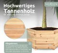holz4home® Outdoor Pflanzkübel XL I 6-Eckig aus Tannenholz I inkl. Gartenhandschuhe & Vlies I Blumentopf Terrasse aus Holz I Pflanzkasten Pflanztopf Blumenkübel Balkon - Thumbnail 3