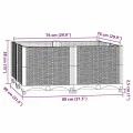 vidaXL Hochbeet Pflanzkasten Pflanzbeet Gemüsebeet Blumenbeet Blumenkasten Frühbeet Gartenbeet Pflanzkübel Blumenkübel 80x80x38cm Polypropylen - Thumbnail 3