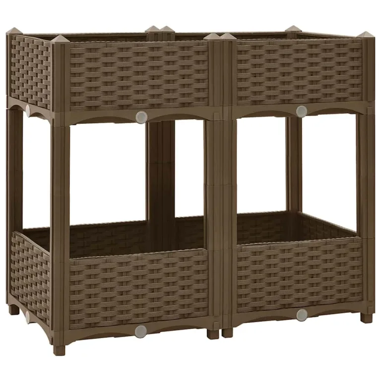vidaXL Hochbeet Pflanzkasten Pflanzbeet Gemüsebeet Blumenbeet Blumenkasten Frühbeet Gartenbeet Blumenkübel Pflanzkübel 80x40x71cm Polypropylen – Bild 1