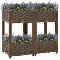 vidaXL Hochbeet Pflanzkasten Pflanzbeet Gemüsebeet Blumenbeet Blumenkasten Frühbeet Gartenbeet Blumenkübel Pflanzkübel 80x40x71cm Polypropylen - Thumbnail 2