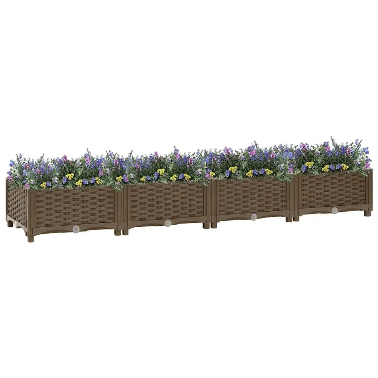 vidaXL Hochbeet Pflanzkasten Pflanzbeet Gemüsebeet Blumenbeet Blumenkasten Frühbeet Gartenbeet Blumenkübel Pflanzkübel 160x40x23cm Polypropylen – Bild 2
