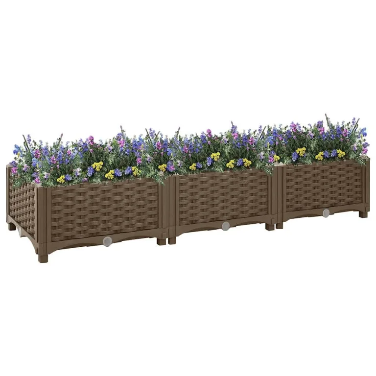 vidaXL Hochbeet Pflanzkasten Pflanzbeet Gemüsebeet Blumenbeet Blumenkasten Frühbeet Gartenbeet Blumenkübel Pflanzkübel 120x40x23cm Polypropylen – Bild 2