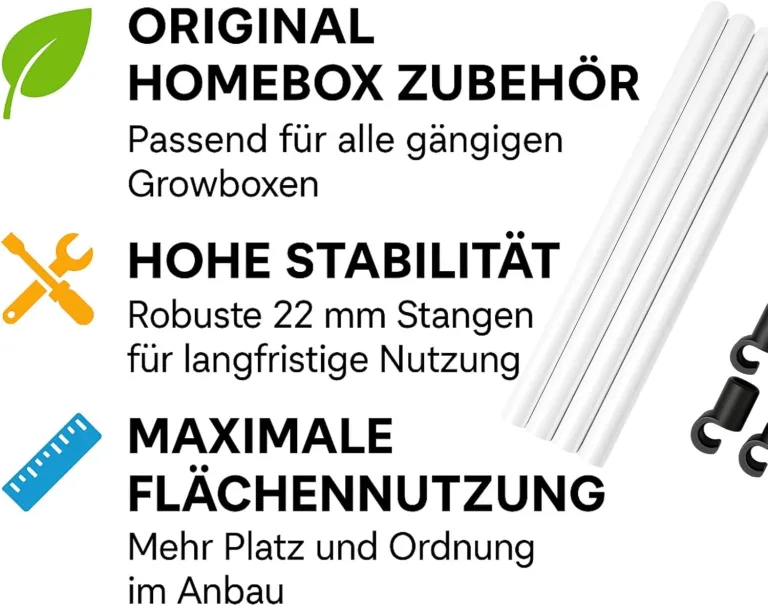 Weedness Homebox Spare Parts Stangen Set 100 - Zuchtzelt Growschrank Growzelt Zuchtbox Gewächszelt Homebox Zubehör – Bild 7