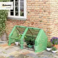 Outsunny Gewächshaus mit Reißverschlussfenster, Winterfest Foliengewächshaus aus Stahl, Treibhaus für Balkon, Garten, 180 x 90 x 90 cm, Tomatenhaus für Tomaten, Gemüse, Blumen, Grün - Thumbnail 2