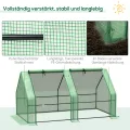 Outsunny Gewächshaus mit Reißverschlussfenster, Winterfest Foliengewächshaus aus Stahl, Treibhaus für Balkon, Garten, 180 x 90 x 90 cm, Tomatenhaus für Tomaten, Gemüse, Blumen, Grün - Thumbnail 4