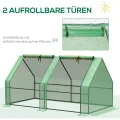 Outsunny Gewächshaus mit Reißverschlussfenster, Winterfest Foliengewächshaus aus Stahl, Treibhaus für Balkon, Garten, 180 x 90 x 90 cm, Tomatenhaus für Tomaten, Gemüse, Blumen, Grün - Thumbnail 6