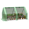 Outsunny Gewächshaus mit Reißverschlussfenster, Winterfest Foliengewächshaus aus Stahl, Treibhaus für Balkon, Garten, 180 x 90 x 90 cm, Tomatenhaus für Tomaten, Gemüse, Blumen, Grün - Thumbnail 1