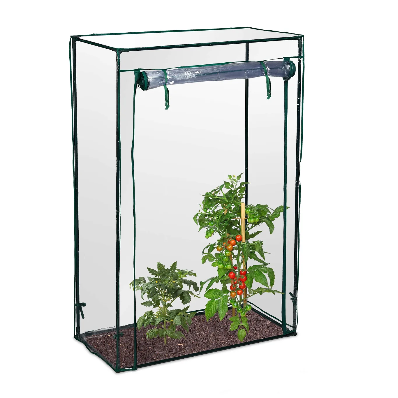 Relaxdays 3 x Tomatengewächshaus, Garten, Balkon, Foliengewächshaus Tomaten, HBT 150x100x50cm, Stahl, PVC-Folie, transparent - Bild 1