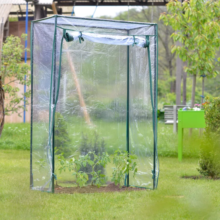 Relaxdays 3 x Tomatengewächshaus, Garten, Balkon, Foliengewächshaus Tomaten, HBT 150x100x50cm, Stahl, PVC-Folie, transparent – Bild 2