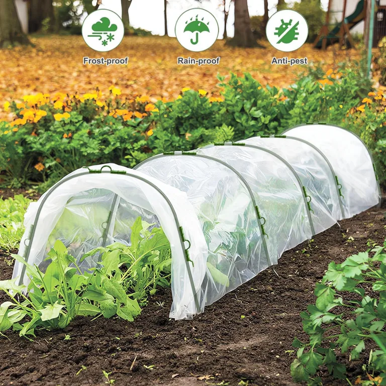 Mini Gewächshaus Tunnel Gewächshäuser für den Außenbereich, Gewächshaus Reifen, kleines Gewächshaus Kits zum Bauen, Gartenreifen, Hochbeete (Reifen + Abdeckung + Klammern + Clips) – Bild 3