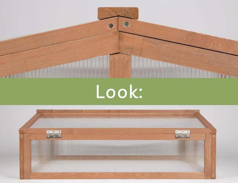 needs&wants® Frühbeet Aufsatz klein aus Holz Bausatz, Frühbeetkasten mit Abdeckung Gewächshaus mit Deckel wetterfest für Garten Balkon Outdoor, Polycarbonat, dunkel-braun – Bild 4