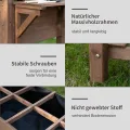 Outsunny Hochbeet Pflanzkasten mit 8 geteilten Gittern Faltbare Ablage Blumenkasten Blumentopf Kräuterbeet Massivholz Braun 123 x 54 x 80 cm - Thumbnail 5