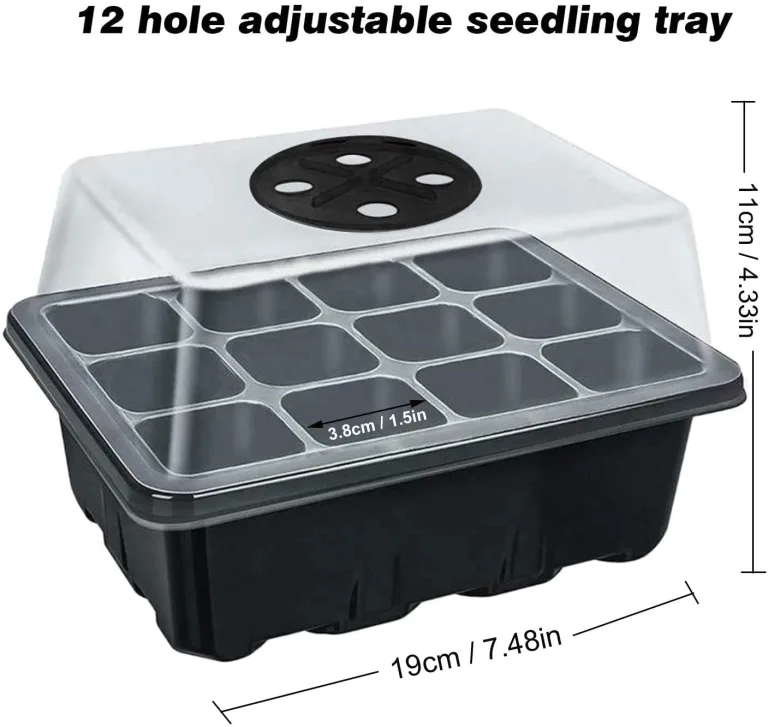 8 Stück Zimmergewächshaus Anzuchtkasten, Saatgut Starter Tray 96 Zellen Mini Gewächshaus Anzucht Set Setzling Starter Tabletts Mini-Propagator für Sämling Pflanze (Schwarz) – Bild 2