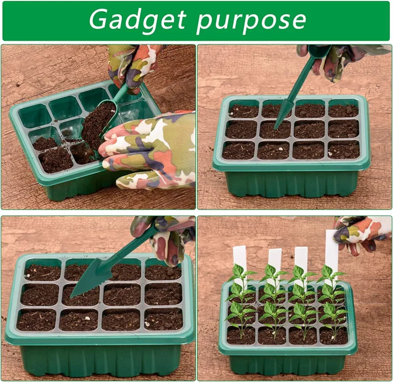 8 Stück Zimmergewächshaus Anzuchtkasten, Saatgut Starter Tray 96 Zellen Mini Gewächshaus Anzucht Set Setzling Starter Tabletts Mini-Propagator für Sämling Pflanze (Schwarz) – Bild 7