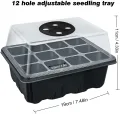8 Stück Zimmergewächshaus Anzuchtkasten, Saatgut Starter Tray 96 Zellen Mini Gewächshaus Anzucht Set Setzling Starter Tabletts Mini-Propagator für Sämling Pflanze (Schwarz) - Thumbnail 2