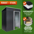 GARDEBRUK® Geräteschuppen 185x165x90cm 1,5m² Schiebetür 20kg Halter Handschuhe Belüftung rostfreies Metall Pultdach Anthrazit Gerätehaus Gartenhaus - Thumbnail 6