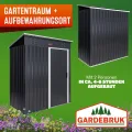GARDEBRUK® Geräteschuppen 185x165x90cm 1,5m² Schiebetür 20kg Halter Handschuhe Belüftung rostfreies Metall Pultdach Anthrazit Gerätehaus Gartenhaus - Thumbnail 8
