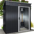 GARDEBRUK® Geräteschuppen 185x165x90cm 1,5m² Schiebetür 20kg Halter Handschuhe Belüftung rostfreies Metall Pultdach Anthrazit Gerätehaus Gartenhaus - Thumbnail 1