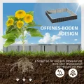 Outsunny Hochbeet aus Stahl DIY Gartenbeet mit T-Form-Pflanzenschilder Handschuhe Pflanzenbeet Kräuterbeet Blumentreppe für Balkon Garten Dunkelgrau 258 x 90 x 30 cm - Thumbnail 3