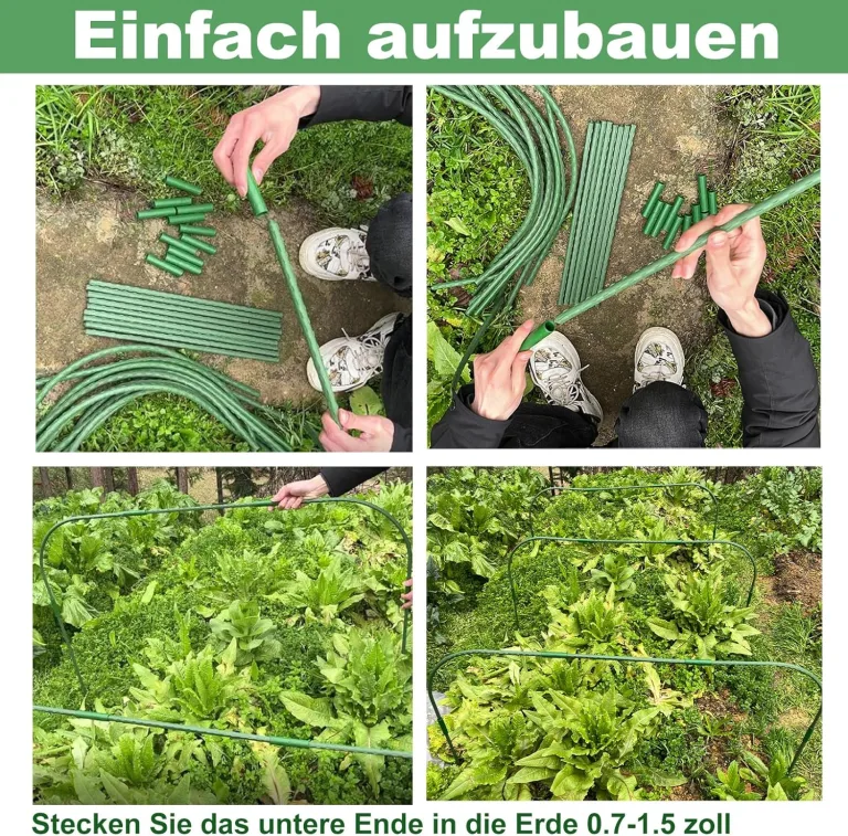 6 x Pflanztunnel, 86 x 110 cm Gartenreifen für Reihenabdeckung, Rostfreier Stahl Tunnelbögen mit Kunststoffbeschichtung, Gewächshaus-Reifen für Pflanzenabdeckung, Durchmesser 11 mm – Bild 6