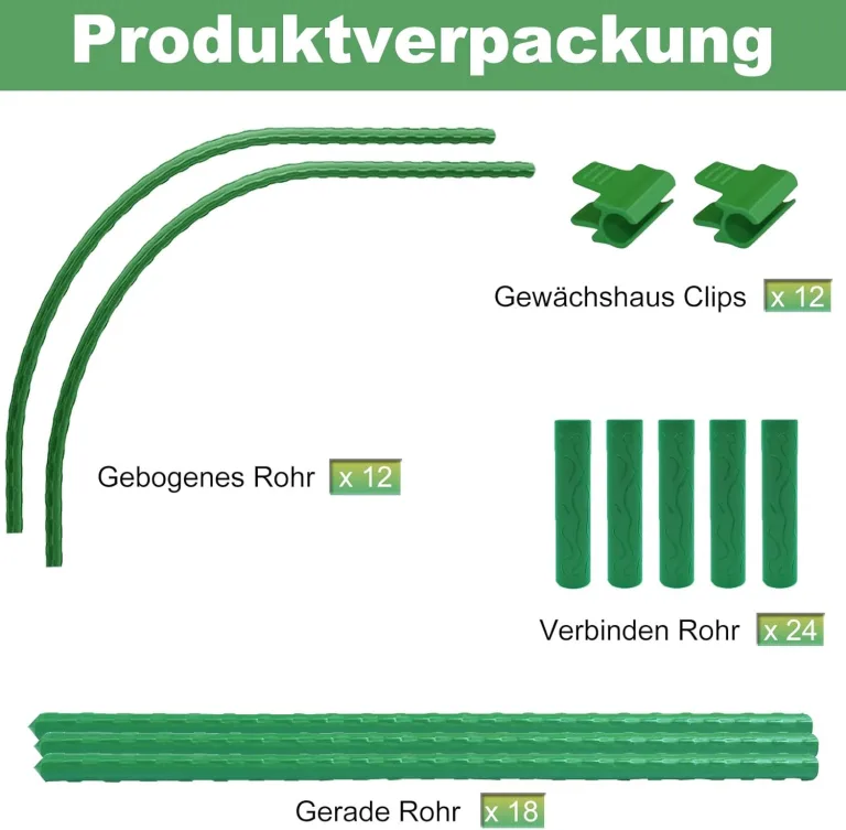 6 x Pflanztunnel, 86 x 110 cm Gartenreifen für Reihenabdeckung, Rostfreier Stahl Tunnelbögen mit Kunststoffbeschichtung, Gewächshaus-Reifen für Pflanzenabdeckung, Durchmesser 11 mm – Bild 4