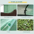 Outsunny Foliengewächshaus begehbares Gewächshaus mit 8 Regalebenen Tomatengewächshaus Treibhaus Frühbeet mit Tür Grün Stahl PE-Kunststoff 244 x 180 x 210 cm - Thumbnail 6