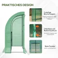 Outsunny Foliengewächshaus Tomatengewächshaus mit Mesh Fenster, Treibhaus mit aufrollbaren Türen, Anzuchthaus mit UV Schutz, Grün, 200 x 100 x 215 cm - Thumbnail 5