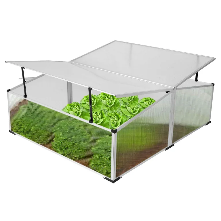 Mojawo XXL 1,21QM Fläche Alu Frühbeet mit Doppeldach 120x100x40/30cm Gewächshaus Frühbeetkasten Tomatenhaus Treibhaus inkl Gartentasche – Bild 3