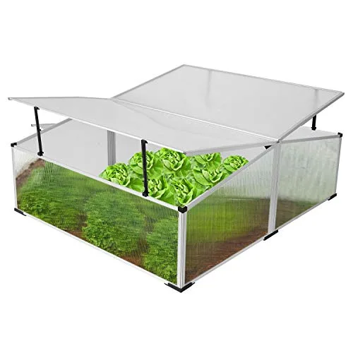 Mojawo XXL 1,21QM Fläche Alu Frühbeet mit Doppeldach 120x100x40/30cm Gewächshaus Frühbeetkasten Tomatenhaus Treibhaus inkl Gartentasche – Bild 8