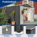 Thanaddo Gerätehaus Metall Groß Geräteschuppen 300x250x191 cm mit Fundamentrahmen, Wetterfest Gartenhaus mit Belüftungslöcher & Abschließbarer Tür, Gartenschuppen für Outdoor Garten, Schwarz - Thumbnail 6