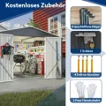 Thanaddo Gerätehaus Metall Groß Geräteschuppen 300x250x191 cm mit Fundamentrahmen, Wetterfest Gartenhaus mit Belüftungslöcher & Abschließbarer Tür, Gartenschuppen für Outdoor Garten, Schwarz - Thumbnail 7