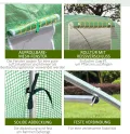 Outsunny Foliengewächshaus begehbares Polytunnel 4,5 x 3 m Gewächshaus mit 6 Fenster Treibhaus Frostschutz Stahlrohr Dunkelgrün - Thumbnail 6