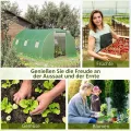 Outsunny Foliengewächshaus begehbares Polytunnel 4,5 x 3 m Gewächshaus mit 6 Fenster Treibhaus Frostschutz Stahlrohr Dunkelgrün - Thumbnail 7