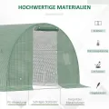 Outsunny Foliengewächshaus begehbares Polytunnel 4,5 x 3 m Gewächshaus mit 6 Fenster Treibhaus Frostschutz Stahlrohr Dunkelgrün - Thumbnail 4