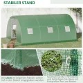 Outsunny Foliengewächshaus begehbares Polytunnel 4,5 x 3 m Gewächshaus mit 6 Fenster Treibhaus Frostschutz Stahlrohr Dunkelgrün - Thumbnail 5