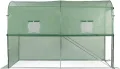 IDMarket - Hochklappbares Tomatengewächshaus 3m² grün 2 Fenster mit Moskitonetz und Reißverschlusstür - Thumbnail 5