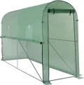 IDMarket - Hochklappbares Tomatengewächshaus 3m² grün 2 Fenster mit Moskitonetz und Reißverschlusstür - Thumbnail 7