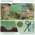 Outsunny Gartengewächshaus, 3 m², Tomatengewächshaus, Maße: 3 x 1 x 2 m (L x B x H), Tür mit Reißverschluss, aufrollbar, 2 Seiten aufrollbar, Polyethylen, hohe Dichte, Grün - Thumbnail 4