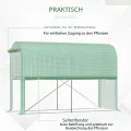Outsunny Gartengewächshaus, 3 m², Tomatengewächshaus, Maße: 3 x 1 x 2 m (L x B x H), Tür mit Reißverschluss, aufrollbar, 2 Seiten aufrollbar, Polyethylen, hohe Dichte, Grün - Thumbnail 5