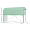 Outsunny Gartengewächshaus, 3 m², Tomatengewächshaus, Maße: 3 x 1 x 2 m (L x B x H), Tür mit Reißverschluss, aufrollbar, 2 Seiten aufrollbar, Polyethylen, hohe Dichte, Grün - Thumbnail 7