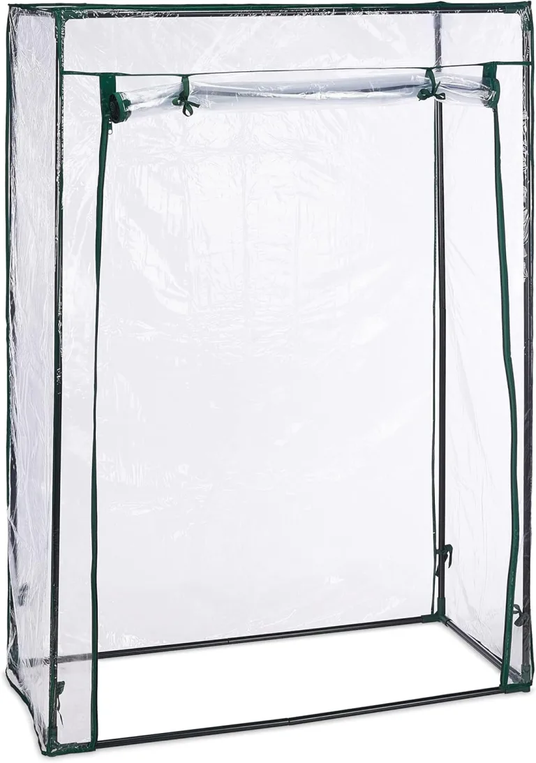 Relaxdays Tomatengewächshaus, Stahl & PVC-Folie, HBT: 150 x 100 x 50 cm, Foliengewächshaus Garten & Balkon, transparent – Bild 1