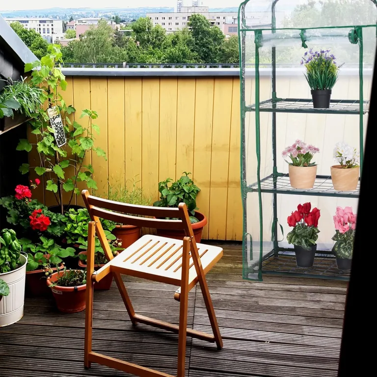 Relaxdays Gewächshaus Balkon, 3 Ebenen, Anzuchtregal HxBxT: 128 x 60 x 40 cm, PVC Foliengewächshaus, transparent-grün – Bild 6