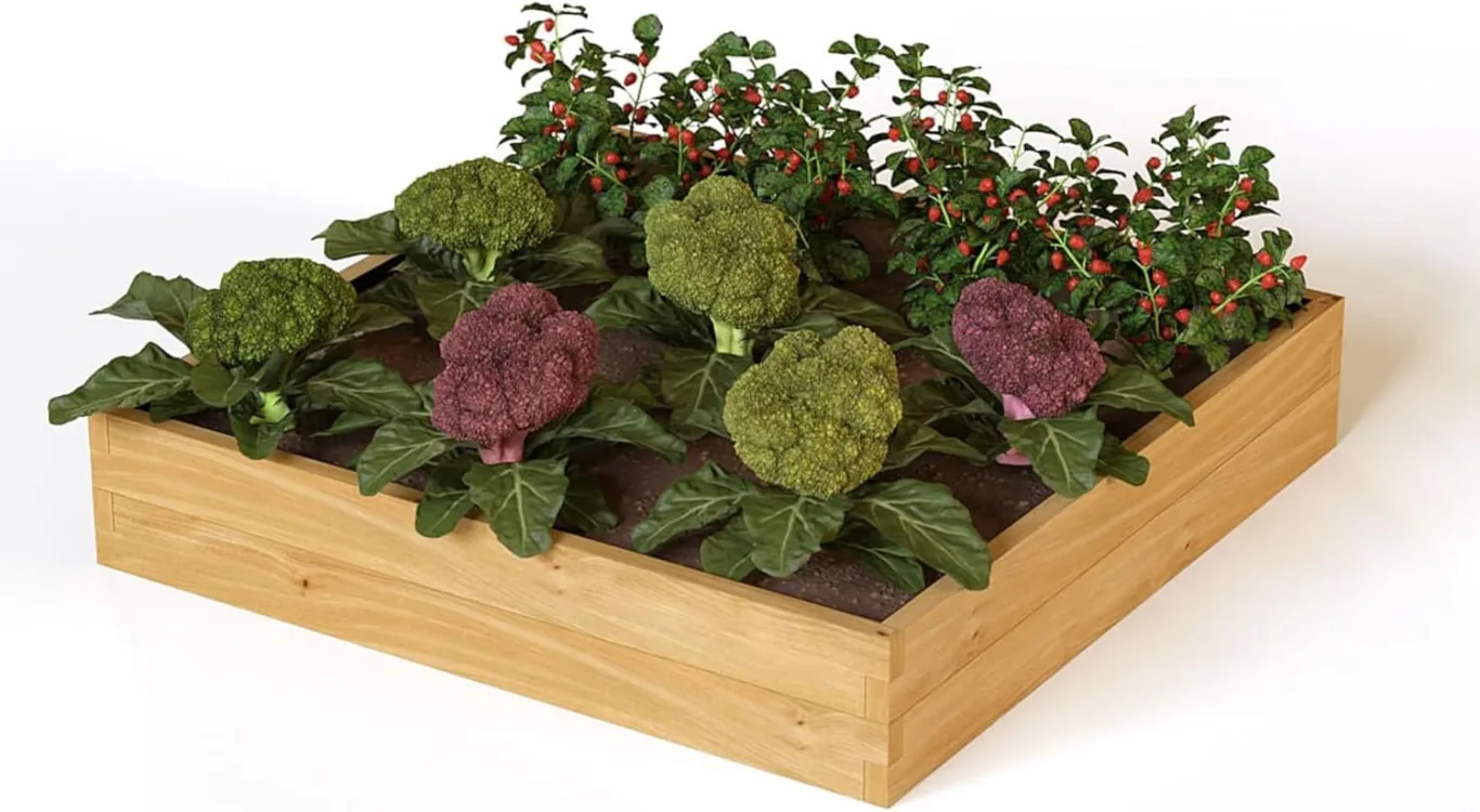 holz4home® Hochbeet aus Kieferholz I 110x110x24 cm I Beetrahmen Holz I Gartenbeet zum Anbau von Gemüse & Blumen I Blumenbeet Holz Gemüseanbau - Bild 1